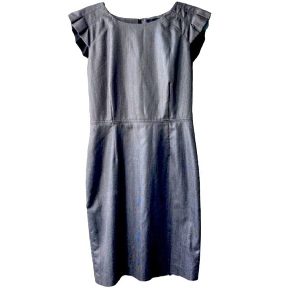 Kenneth Cole Dresses & Skirts - Kenneth Cole Polyester Ruffle shift MIDI Dress Dark Grey Size 6